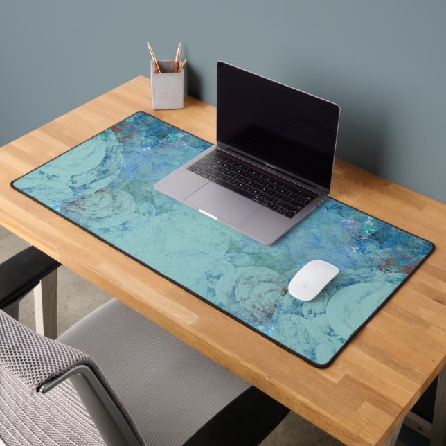 Blue Opal Abstract  Desk Mat (Office 2)