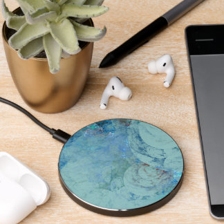 Blue Opal Abstract Wireless Charger