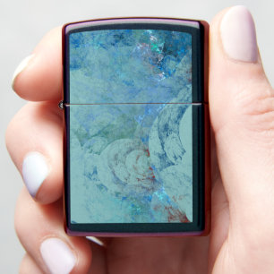 Blue Opal Abstract Zippo Lighter