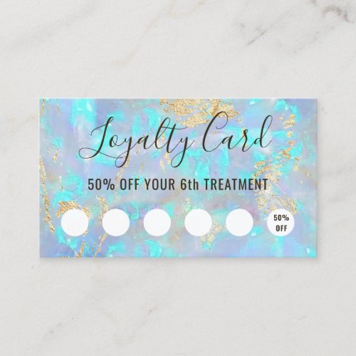 blue opal background loyalty card