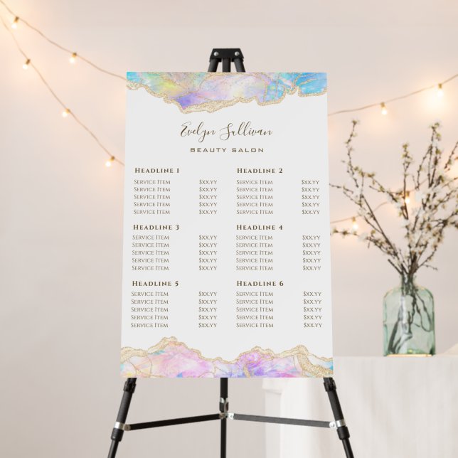 Blue Opal Design Price List Foam Board (In Situ (Stand))