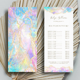 blue opal design price list rack card