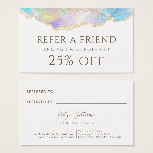 Blue Opal design Referral Card