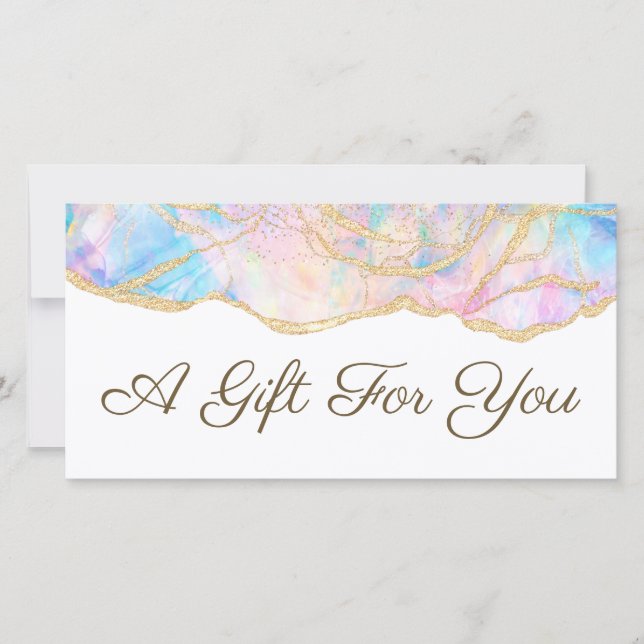 blue opal gift certificate (Front)