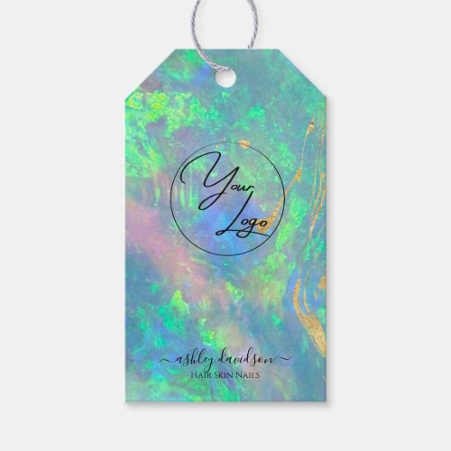 Blue Opal Gift Tags  Logo Business String Tags