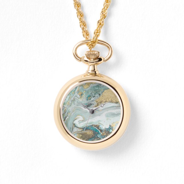 BLUE OPAL MARBLE SPARKLE 2 BAND WATCH (Front)