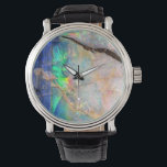 Blue Opal Print Watch<br><div class="desc">Material: Face: Alloy Strap: Leather Dimensions: Face: 1.45" diameter Strap: 9.25" x 0.86" Case: 1.75" diameter Weight: 0.115lb 3-hand analog Japan Quartz® Full color custom printing on face Buckle closure Water Resistance: Up to 3 ATM (98.4 ft) 1 year manufacturers limited warranty Battery included This product is recommended for ages...</div>