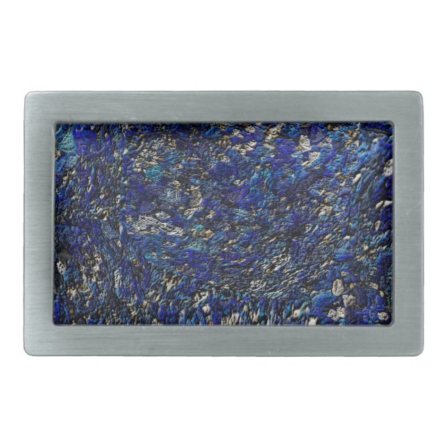 Blue Opal Rectangular Belt Buckle (Front)