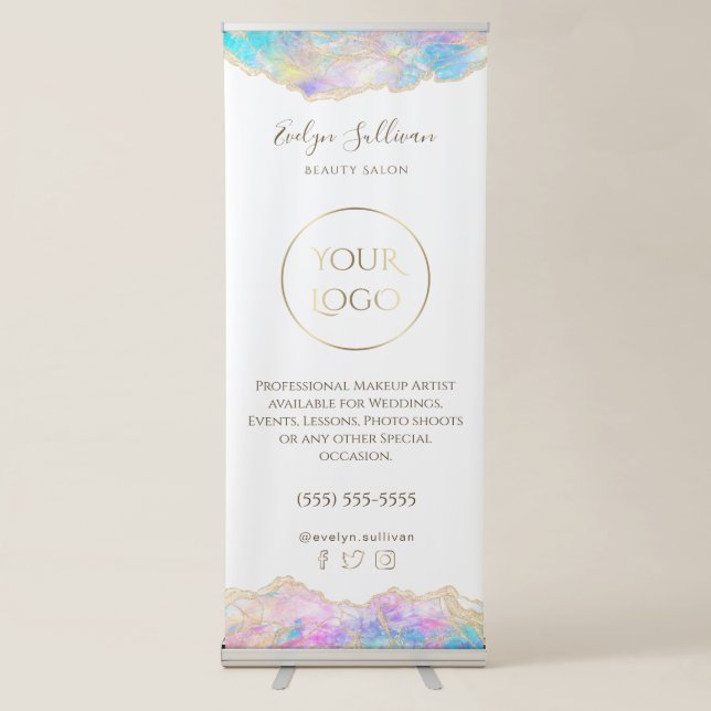 blue opal  retractable banner (Front)