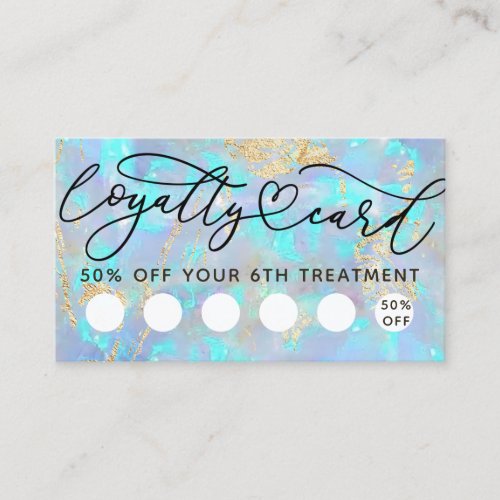 blue opal texture background loyalty card