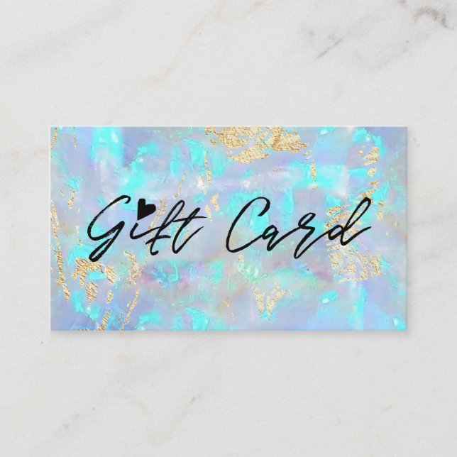 blue opal texture gift certificate (Front)