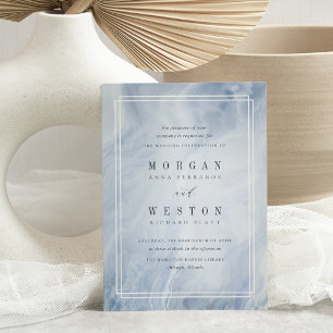 Blue Opal Wedding Invitation