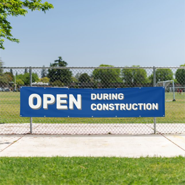 Blue Open During Construction Banner (Insitu)