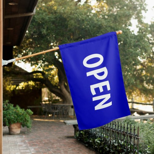 Blue Open for Business Flag Sign