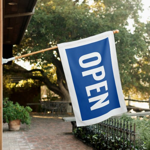 BLUE OPEN SIGN FLAG