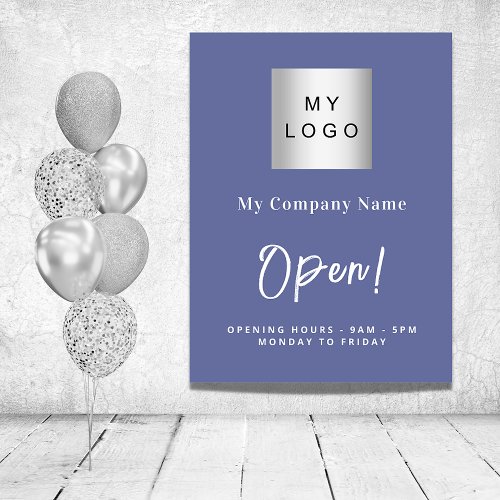 Blue open store business logo name foam board