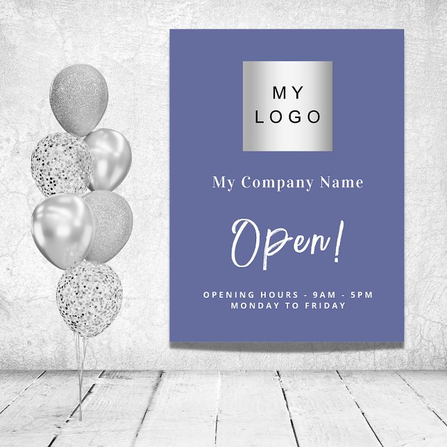 Blue open store business logo name foam board (Creator Uploaded)