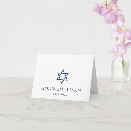 Blue or any color Star of David sympathy thank you Card