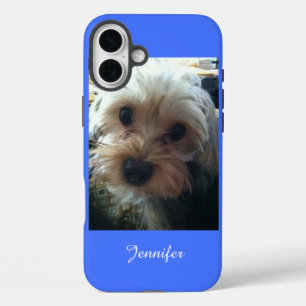 Blue or CHOOSE YOUR COLOR Cute Yorkie iPhone 16 Plus Case