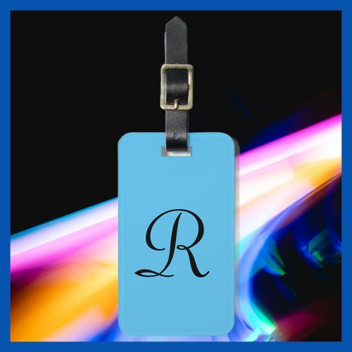 Blue or CHOOSE YOUR COLOR Monogram Minimalist Bag  Luggage Tag