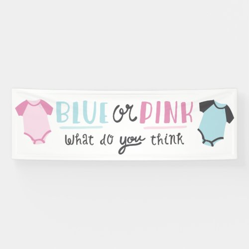 Blue or Pink Baby Gender Reveal Party Shower Banner