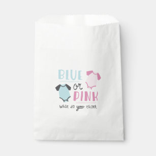 Blue or Pink Baby Gender Reveal Party Shower Favor Bag