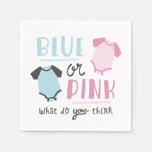 Blue or Pink Baby Gender Reveal Party Shower Napkins