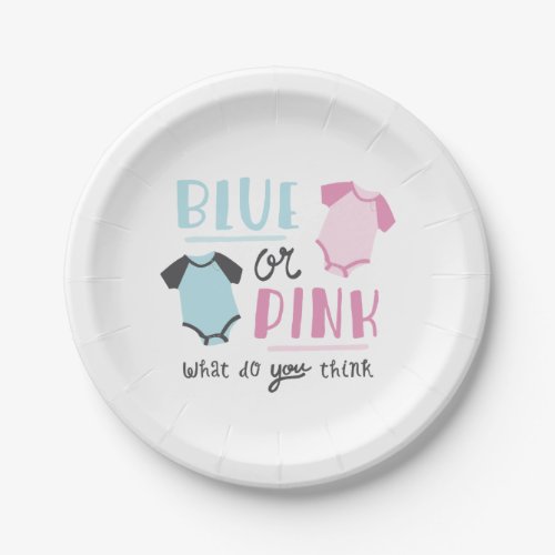 Blue or Pink Baby Gender Reveal Party Shower Paper Plates