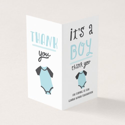 Blue or Pink Baby Gender Reveal Thank You  Blue Business Card