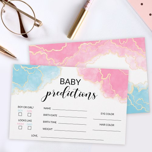 Blue or pink gender reveal baby predictions stationery