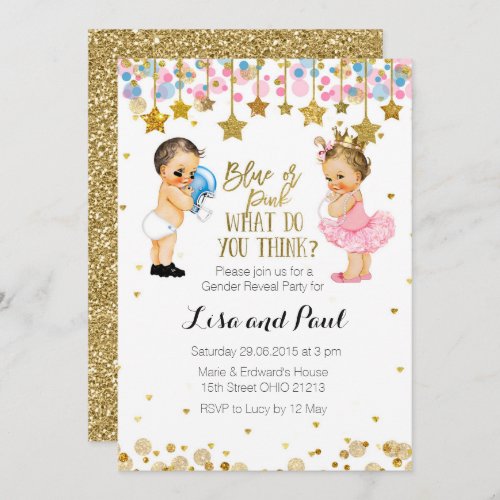 Blue or Pink Gender Reveal invitation