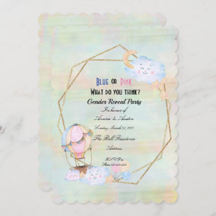 Blue or Pink Gender Reveal Party Invitation
