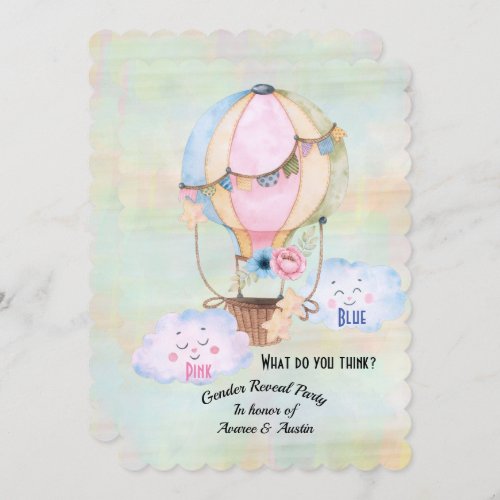 Blue or Pink Gender Reveal Party Invitation