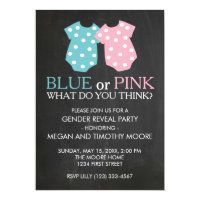Blue or Pink Gender Reveal Party Invite Chalkboard