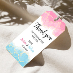 Blue or pink Gender reveal thank you gift tags