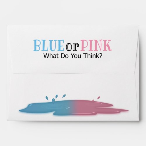 Blue Or Pink Rainbow Rain Gender Reveal Envelope