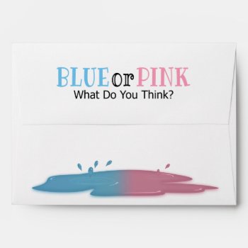 Blue Or Pink? Rainbow Rain Gender Reveal Envelope by RainbowBabies at Zazzle