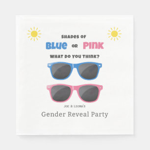 Blue or Pink Sunglasses Summer Gender Reveal Napkins