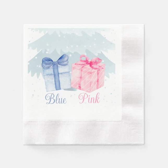 Blue or Pink What do you think Gender Reveal  Napkins (Front)