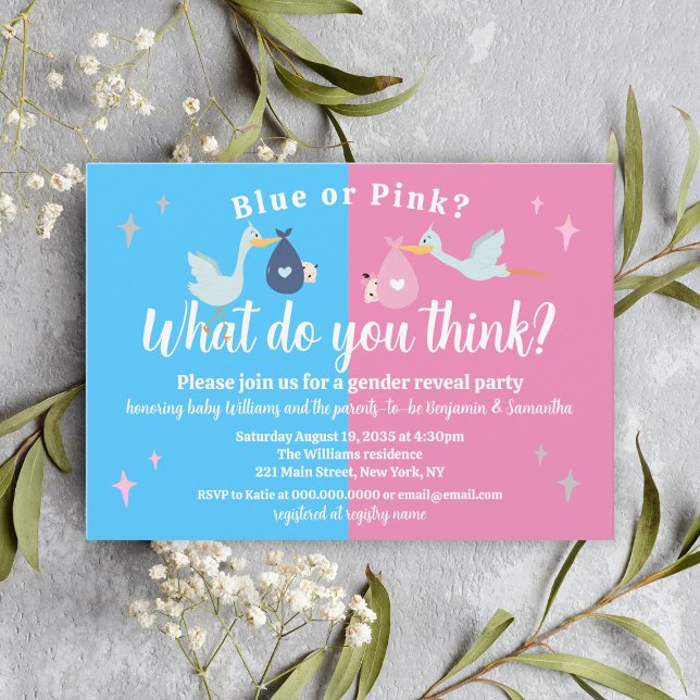 Blue or Pink What Do You Think Gender Reveal Party Invitation (Blue or Pink What Do You Think Gender Reveal Party Invitation
)