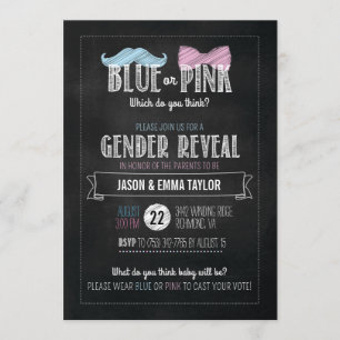 Blue or Pink Which Do You Think? Gender Reveal Invitation