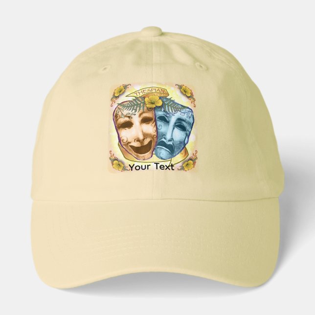 Blue Orange Actor Masks Hat (Front)