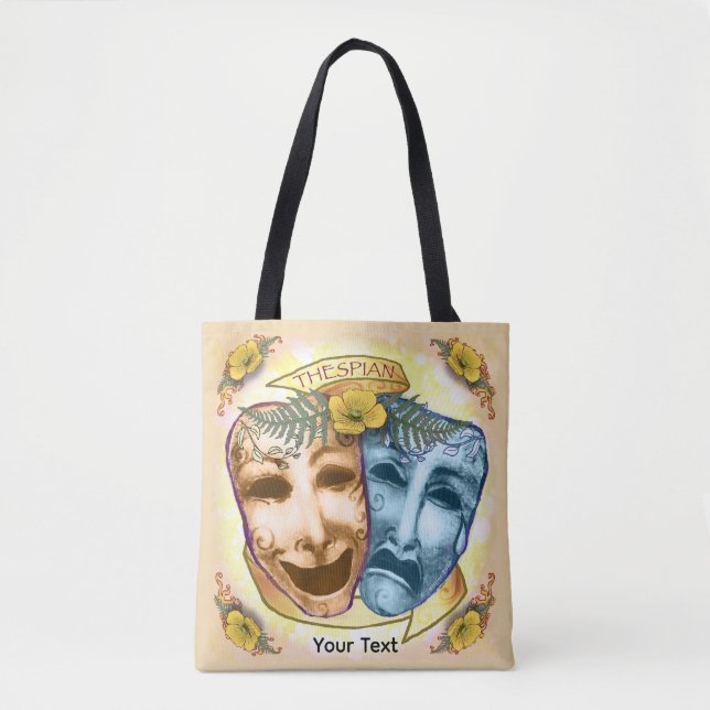Blue Orange Actor Masks Tote Bag (Front)