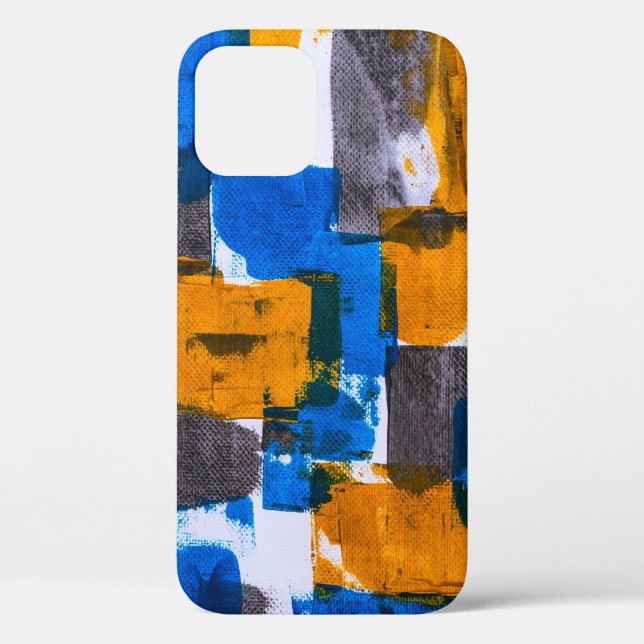 Blue, orange, and gray abstract art Case-Mate iPhone case (Back)