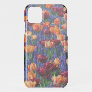 Blue, Orange and Red Flowers iPhone 11 Case