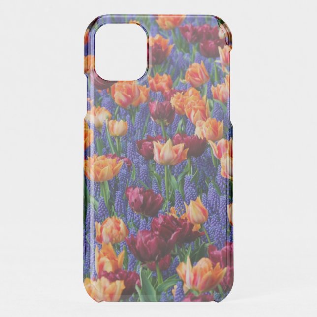 Blue, Orange and Red Flowers Uncommon iPhone Case (Back)