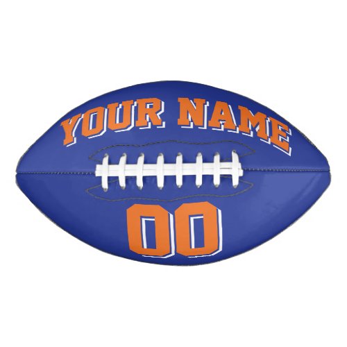 BLUE ORANGE AND WHITE Custom Football