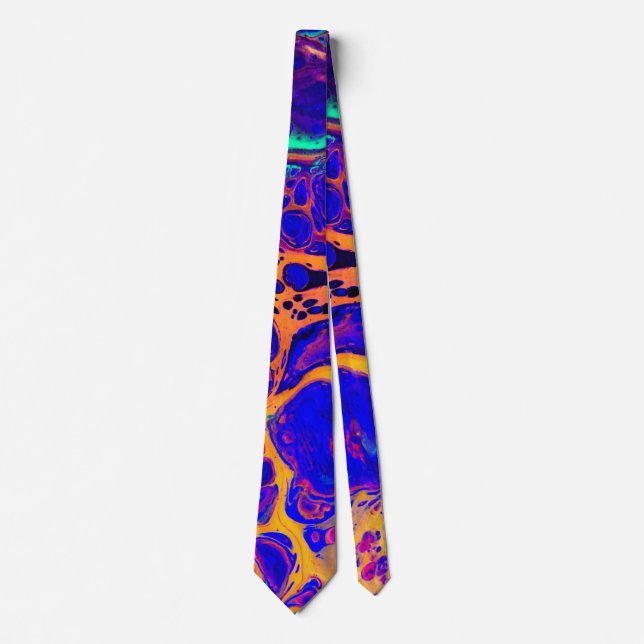 Blue Orange animal print Neck Tie (Front)