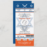 Blue Orange Bar Mitzvah Baseball Ticket Invitation<br><div class="desc">Navy Blue,  Orange and White Baseball Ticket with the Star of David for your Bar Mitzvah Invitation. Baseball Bats and Baseball artwork on the design. For inquiries about custom design changes by the independent designer please email paula@labellarue.com BEFORE you customize or place an order.</div>