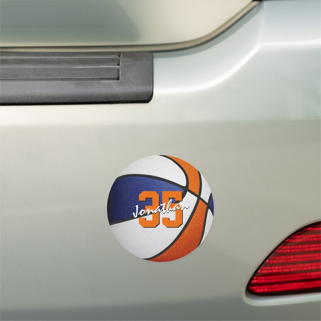 blue orange basketball team colors car magnet